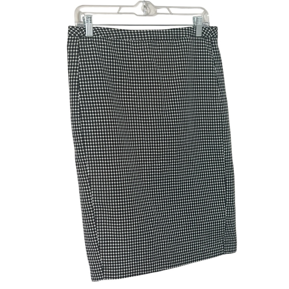 Merona Black and White Grid Print Pencil Skirt Size 8 CorpCore Coquette EUC